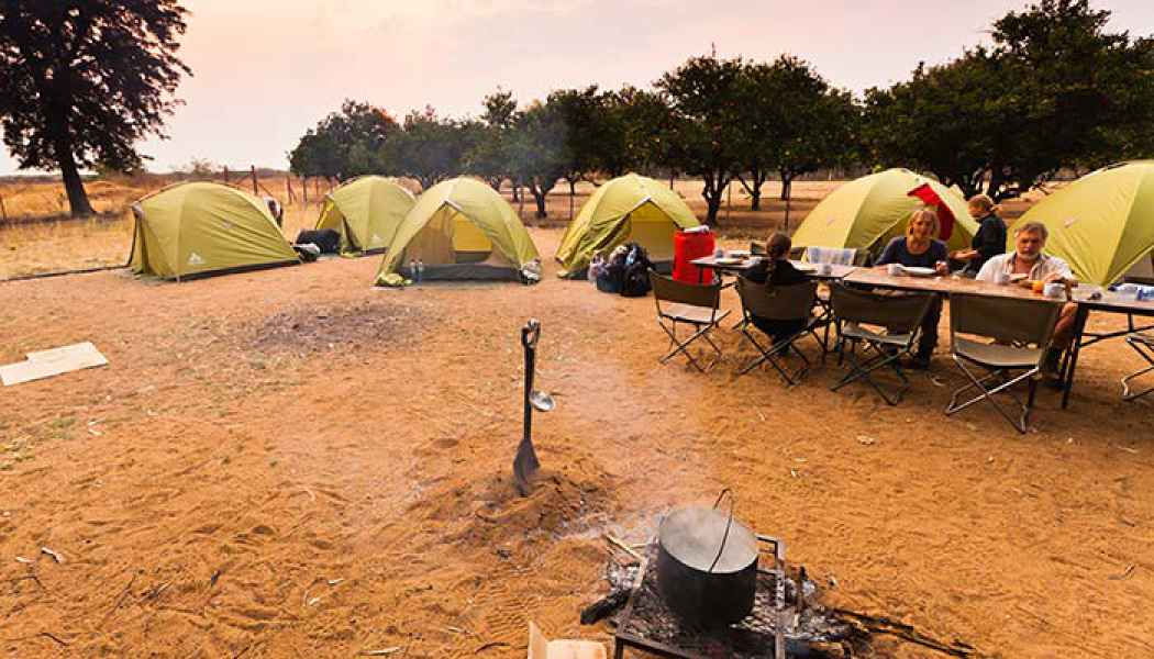 Zeltcamp in der Kalahari