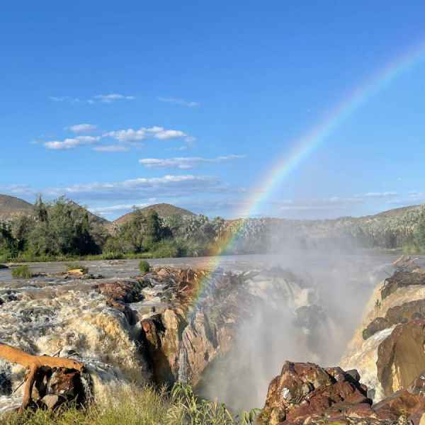 Regenbogen an den Epupa Wasserfällen