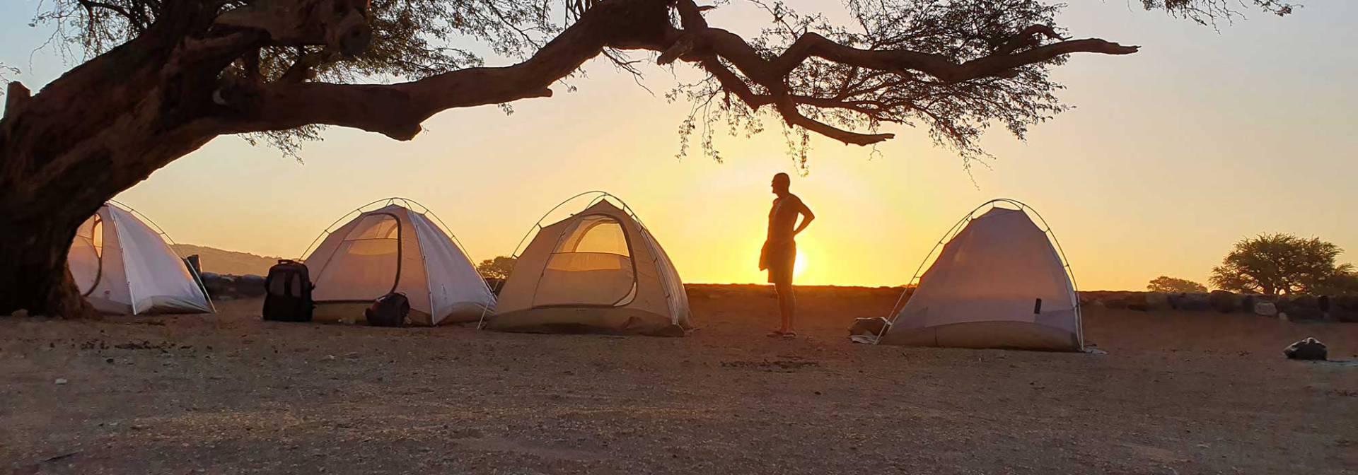 Namibia Campsite im Sonnenuntergang